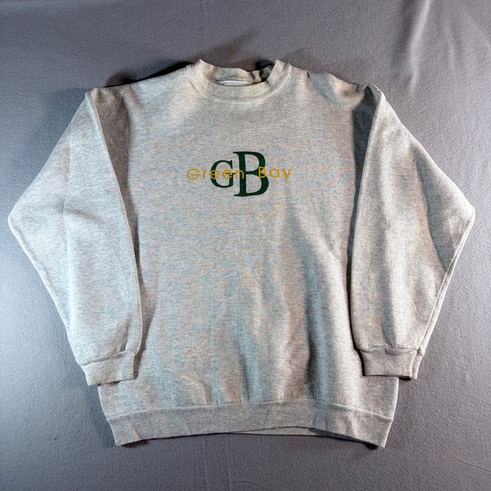 Vintage Tultex Green Bay Maximum Sweats Crewneck Sweatshirt Gray Mens Large